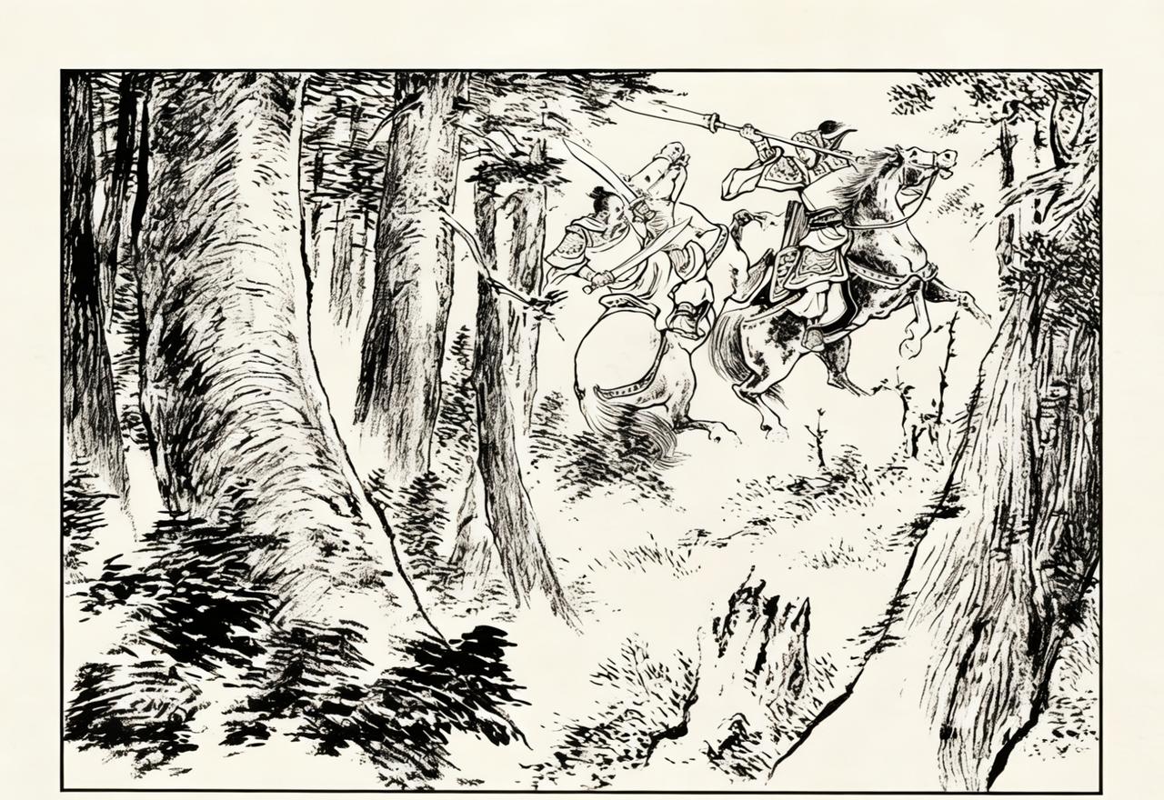 三国演义连环画：这员猛将是谁？竟然将背后突袭的敌将一刀反杀！这身手比高览和王双高