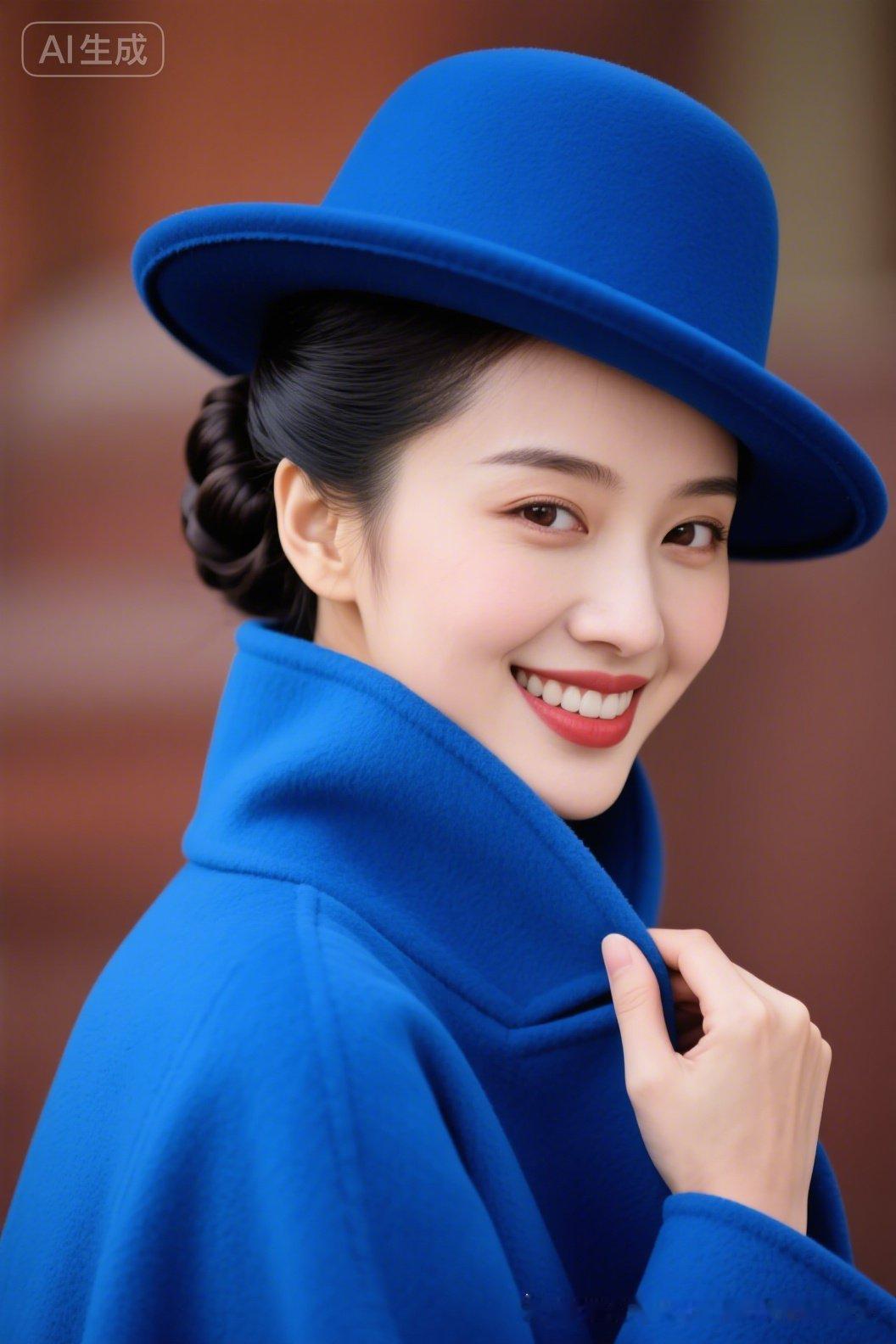 优雅蓝调，复古风情，尽显时尚魅力！👗👒