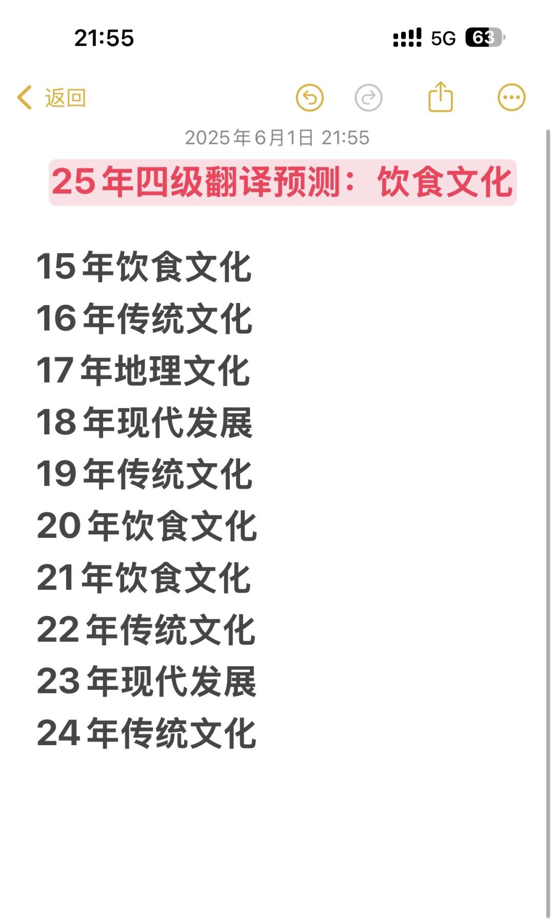 ‼️25年四级翻译预测 应该会考这个…