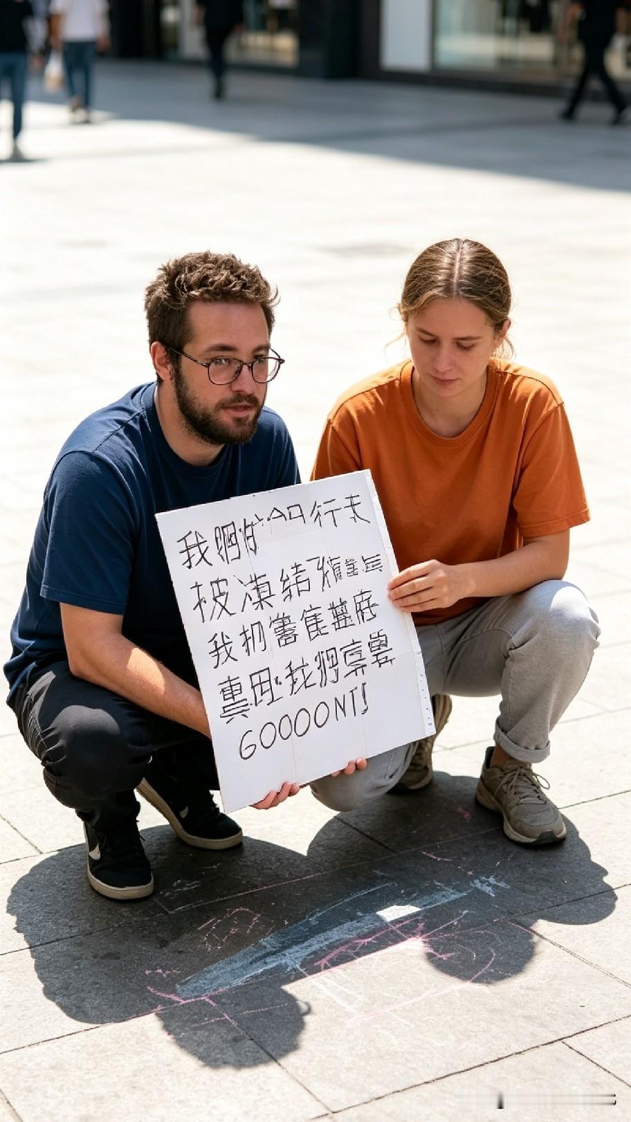 万万没想到！老外居然用中文纸板沿街求助，专门瞄准华人。到底是真遇到难处，还是拿捏
