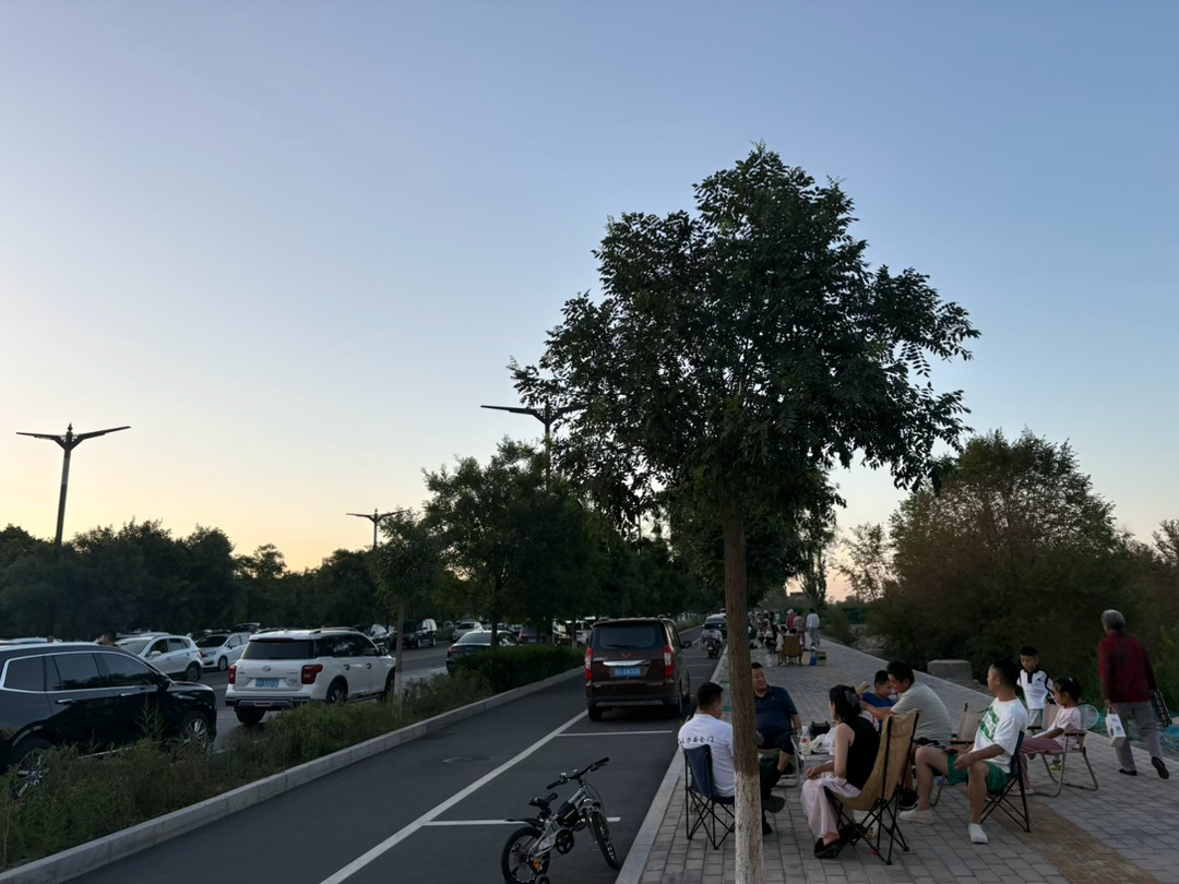 为什么在马路边？这是公园边，因为开车，所以就近选择马路边。 