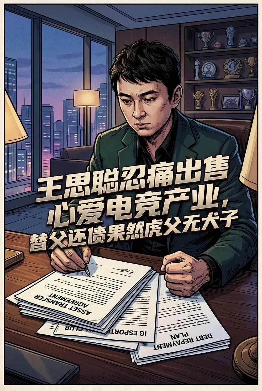 王思聪忍痛出售心爱电竞产业，替父还债果然。虎父无犬子