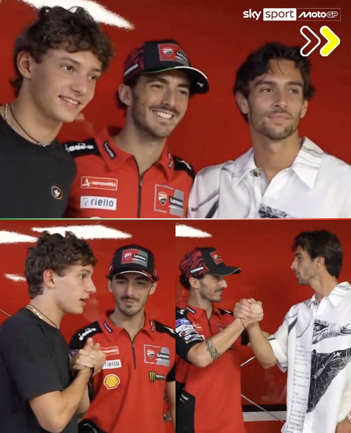 安东内利和穆塞蒂（网球）两位意大利运动员来到杜卡迪Pit房MotoGP2025M