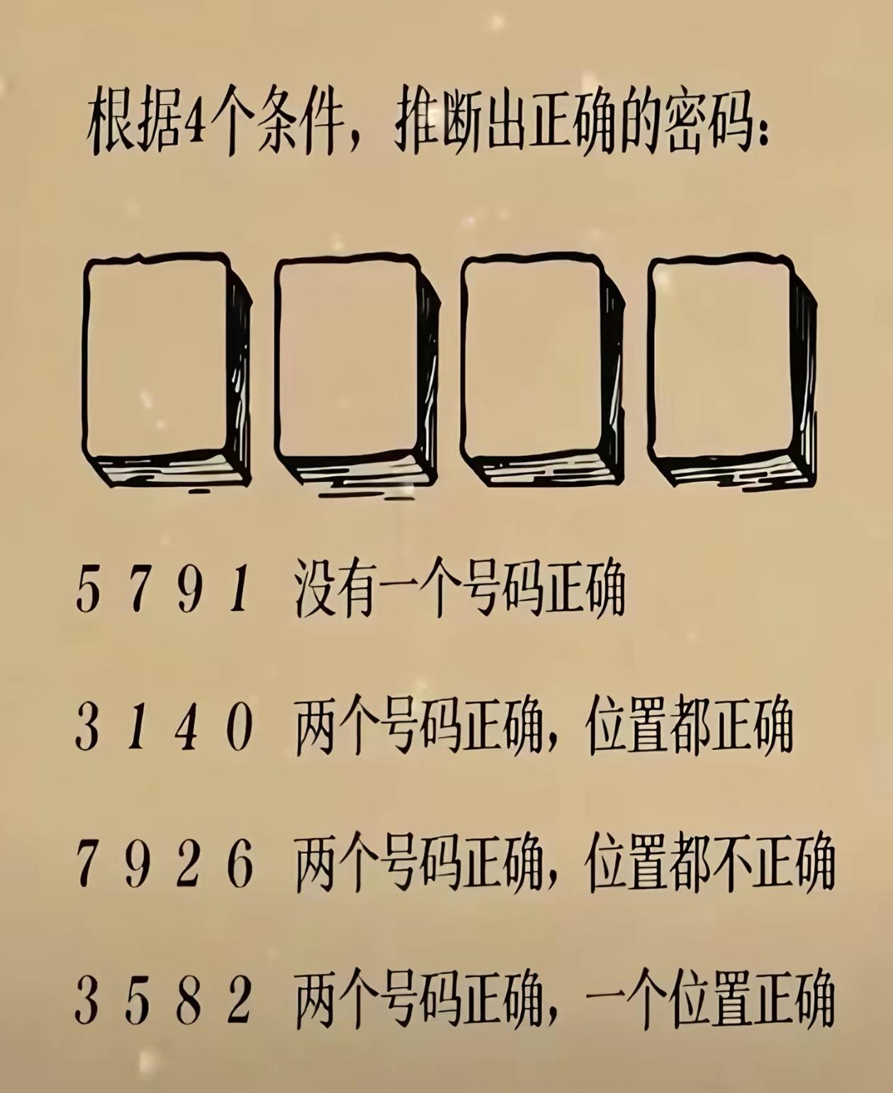 烧脑预警！4组数字，破解唯一正确密码