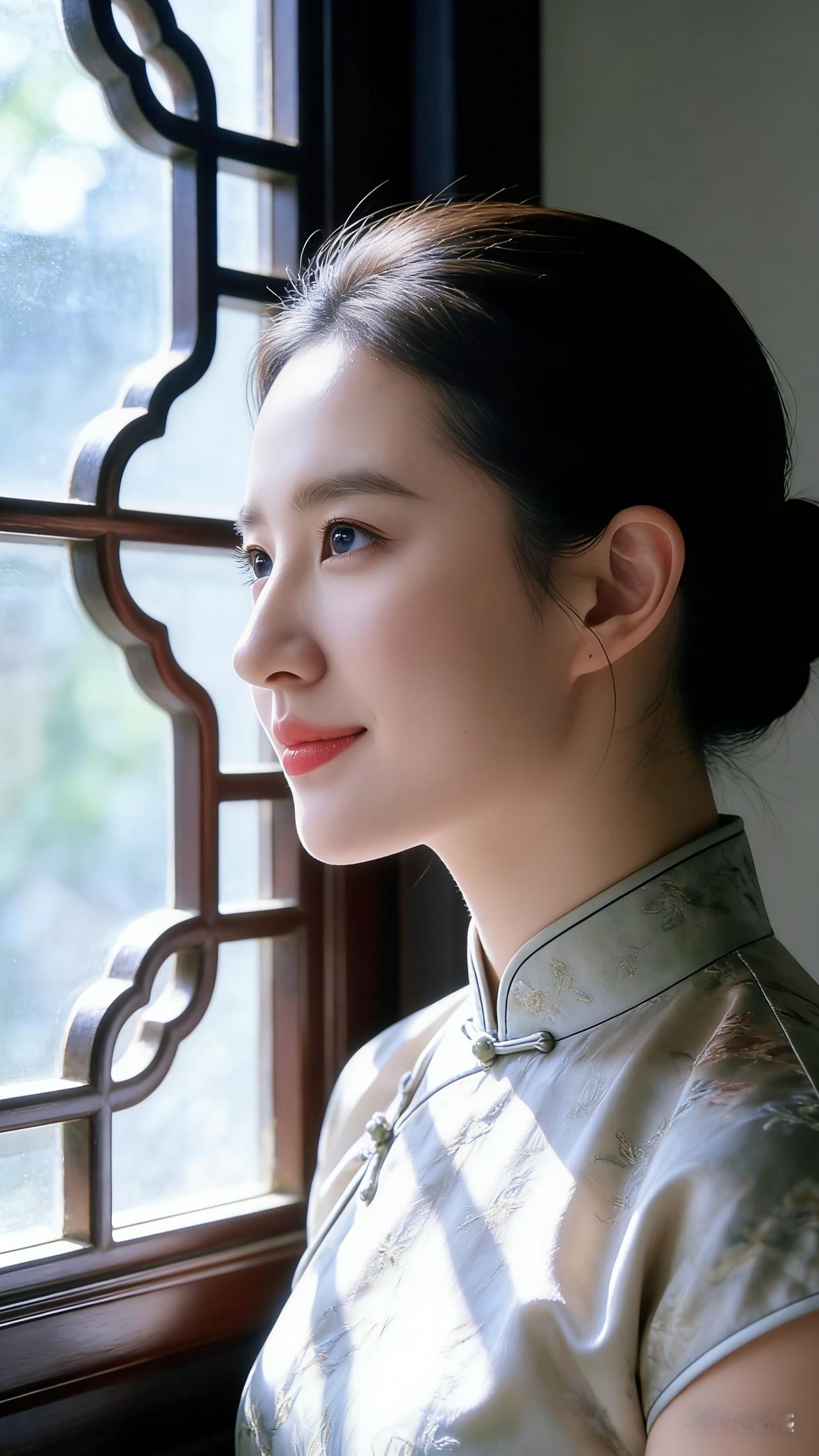 复古旗袍，优雅侧颜，阳光洒进窗台，岁月静好。旗袍什么材质的最好 喜欢刘亦菲是什么