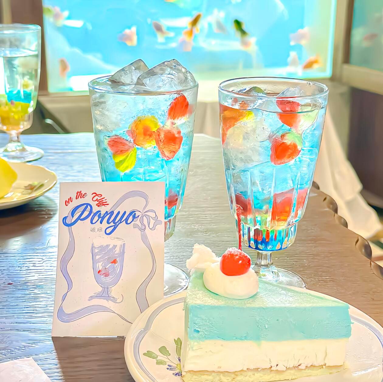 夏日感朋友圈背景图🍧🍃生命是蓝绿交织的玻璃夏色 