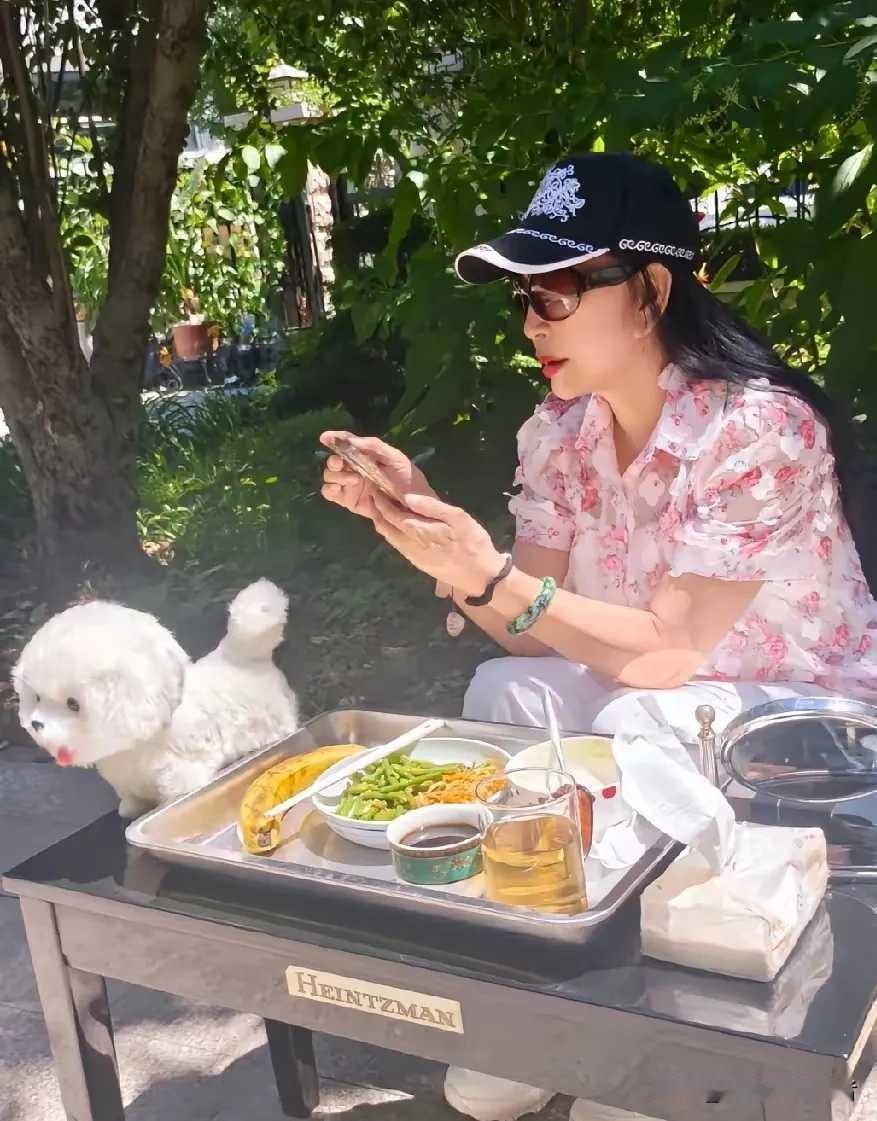 刘晓庆的生活很自律啊！怪不得她看起来不像75岁的模样，野餐尽然吃的也很素，饭量也