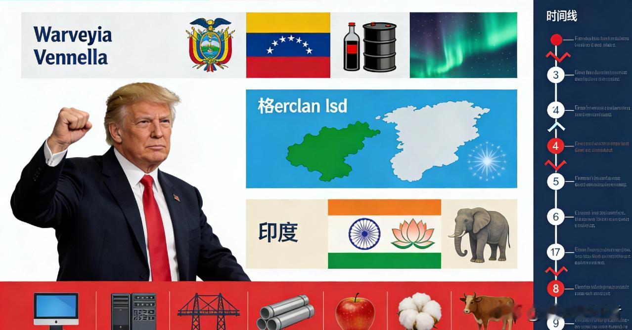 特朗普连环强硬操作！控委内瑞拉、染指格陵兰，再威胁对印加税
 
特朗普 国际热点