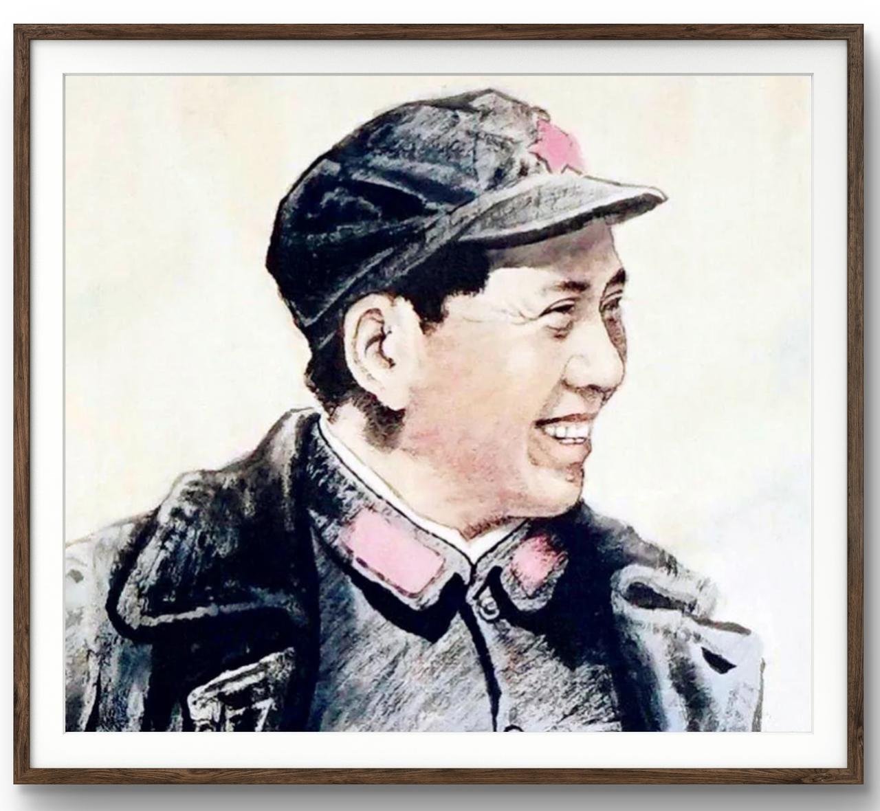 中国画：毛泽东在抗日时期  作者：刘文西