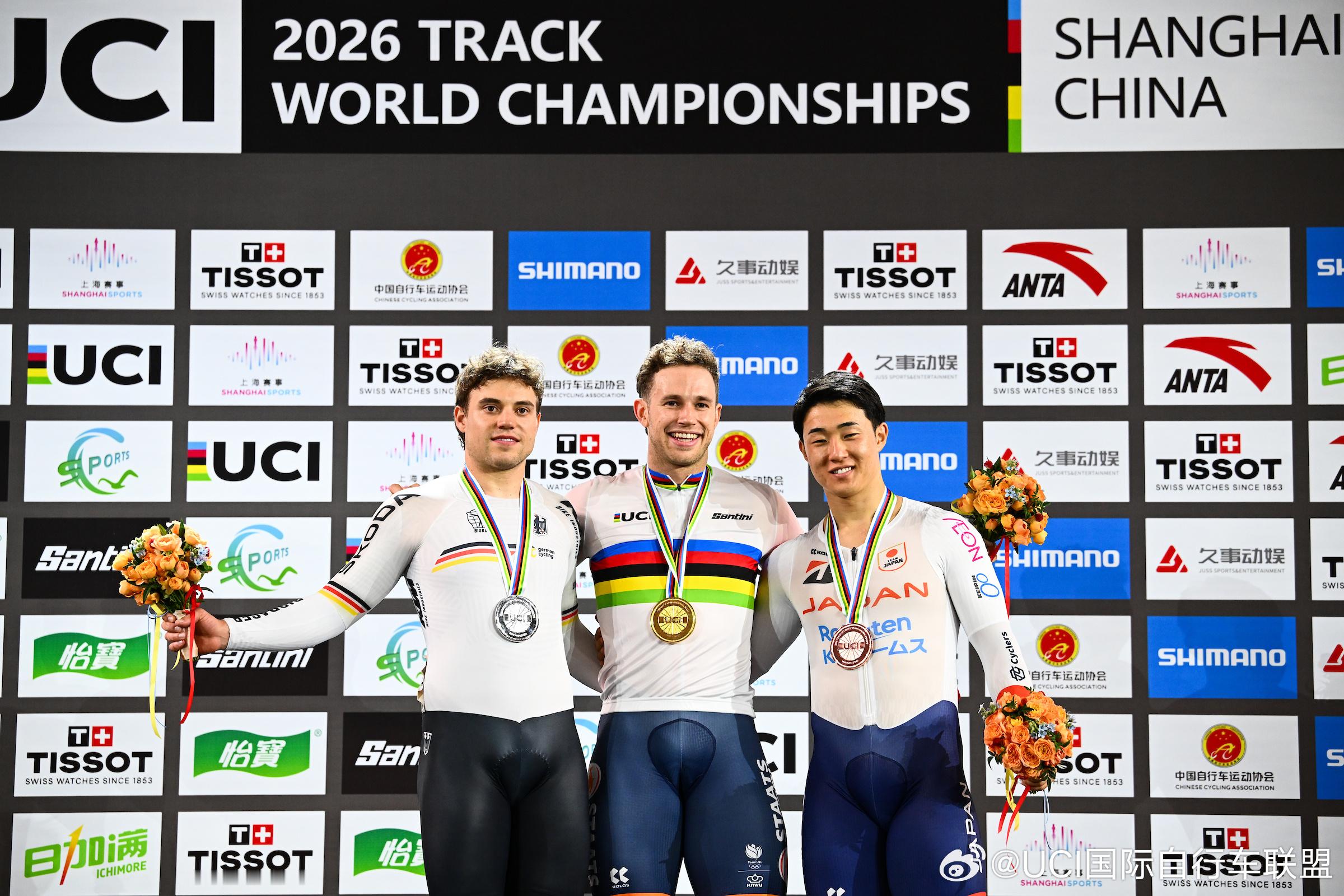 2026天梭国际自盟场地自行车世锦赛第二天收官，今日共决出5项冠军🏆男子团体追
