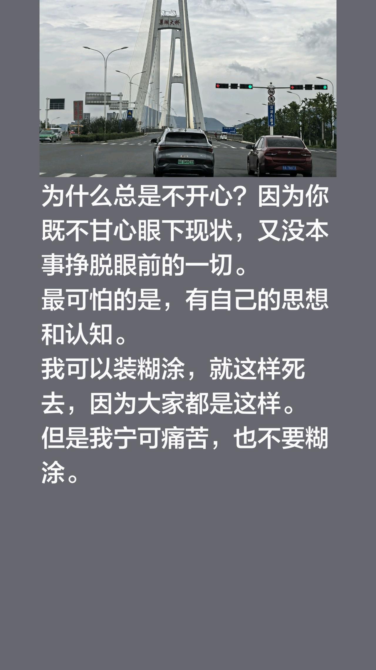 不甘困住肉身，清醒折磨灵魂。为什么总是不开心？因为你既不甘心眼下现状，又没本事挣