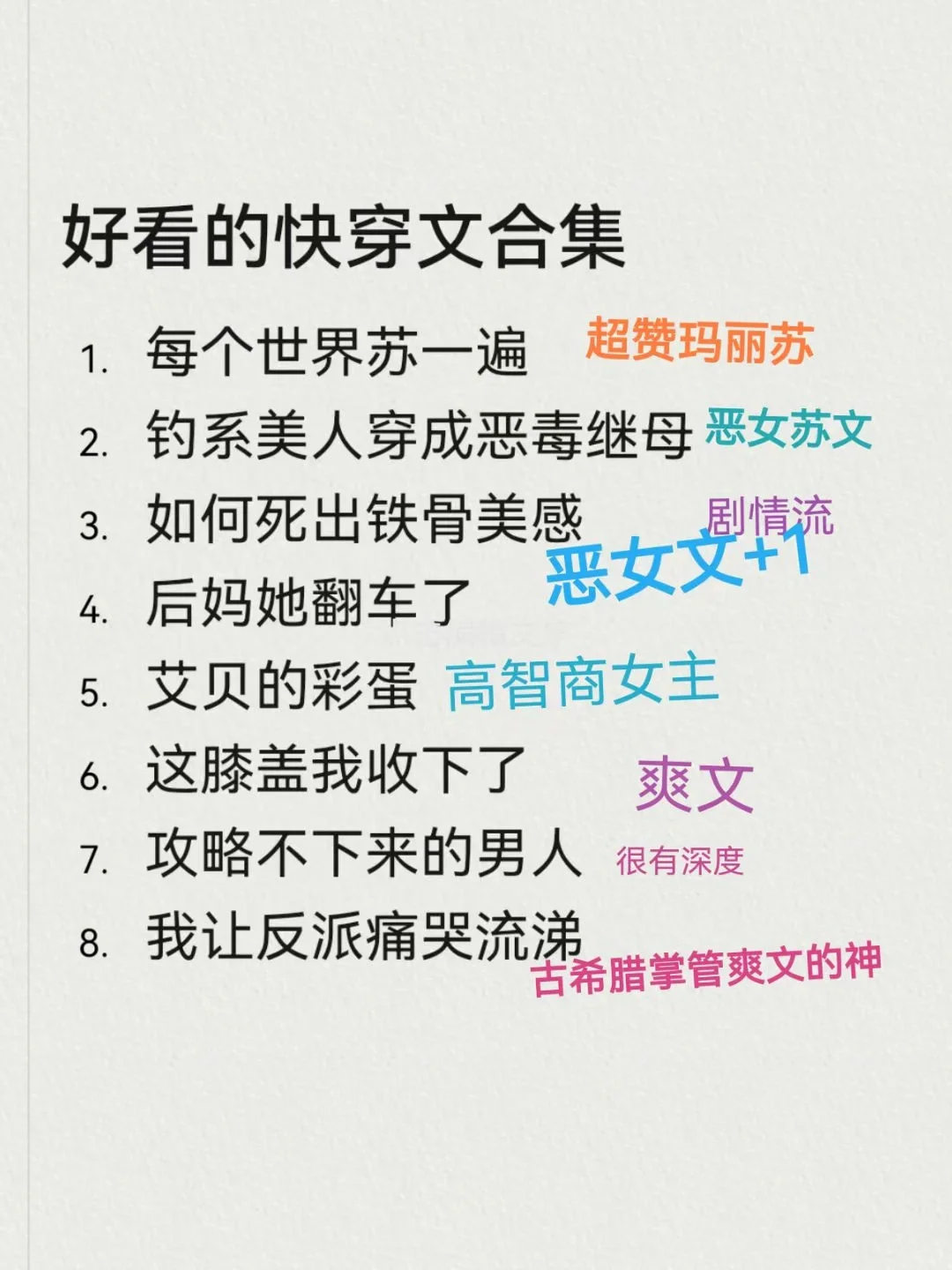 神级快穿文合集