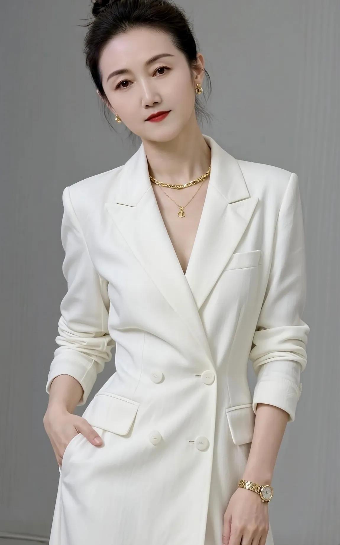 穿上白色西装觉得挺精神[笑]