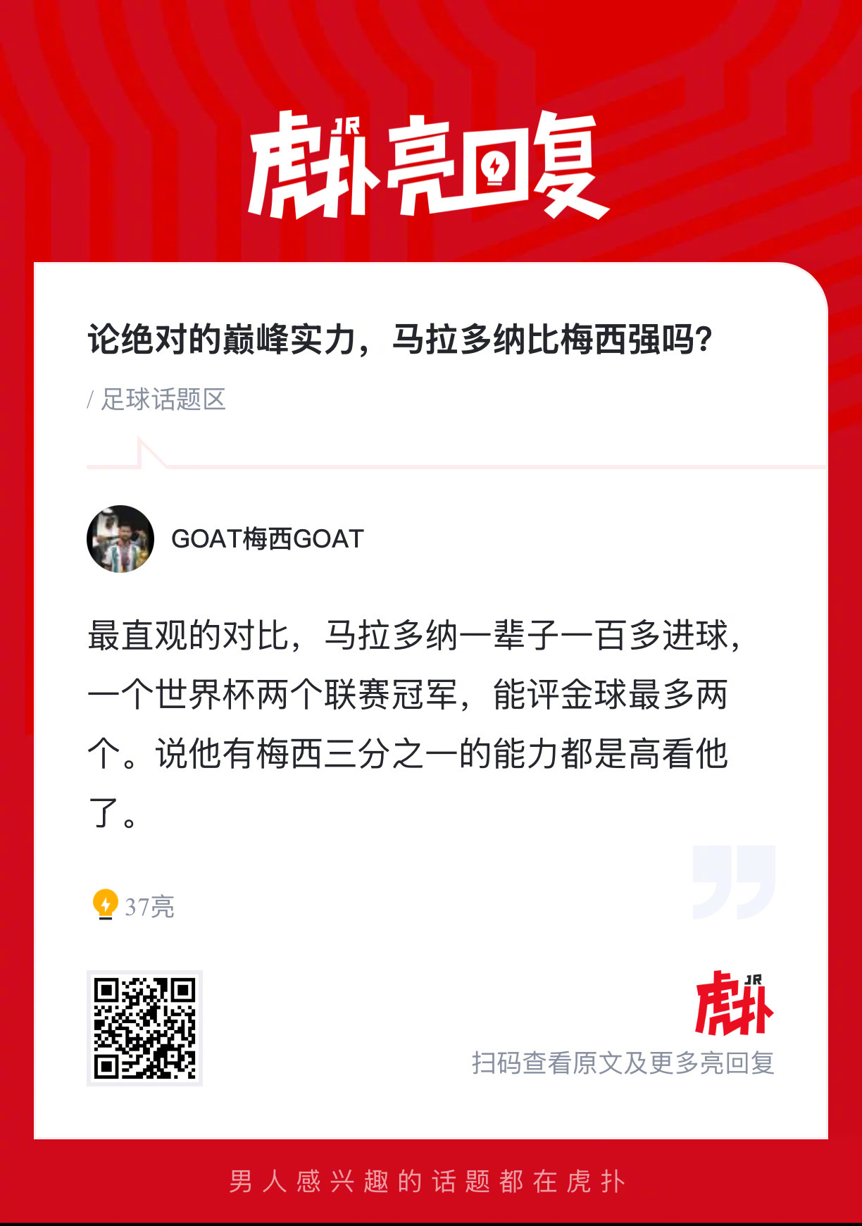 论绝对的巅峰实力，马拉多纳比梅西强吗？ 