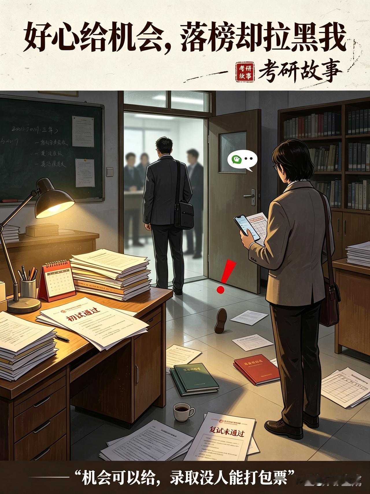 老同学报考我的研究生，复试落榜，反手直接拉黑我
 
人情的难，有时令人非常为难！