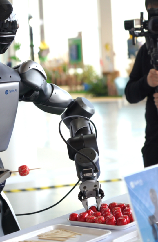 小时候啃的糖葫芦，居然被世界大会的机器人拿捏了！机械臂精准串签，奶皮子裹得均匀，