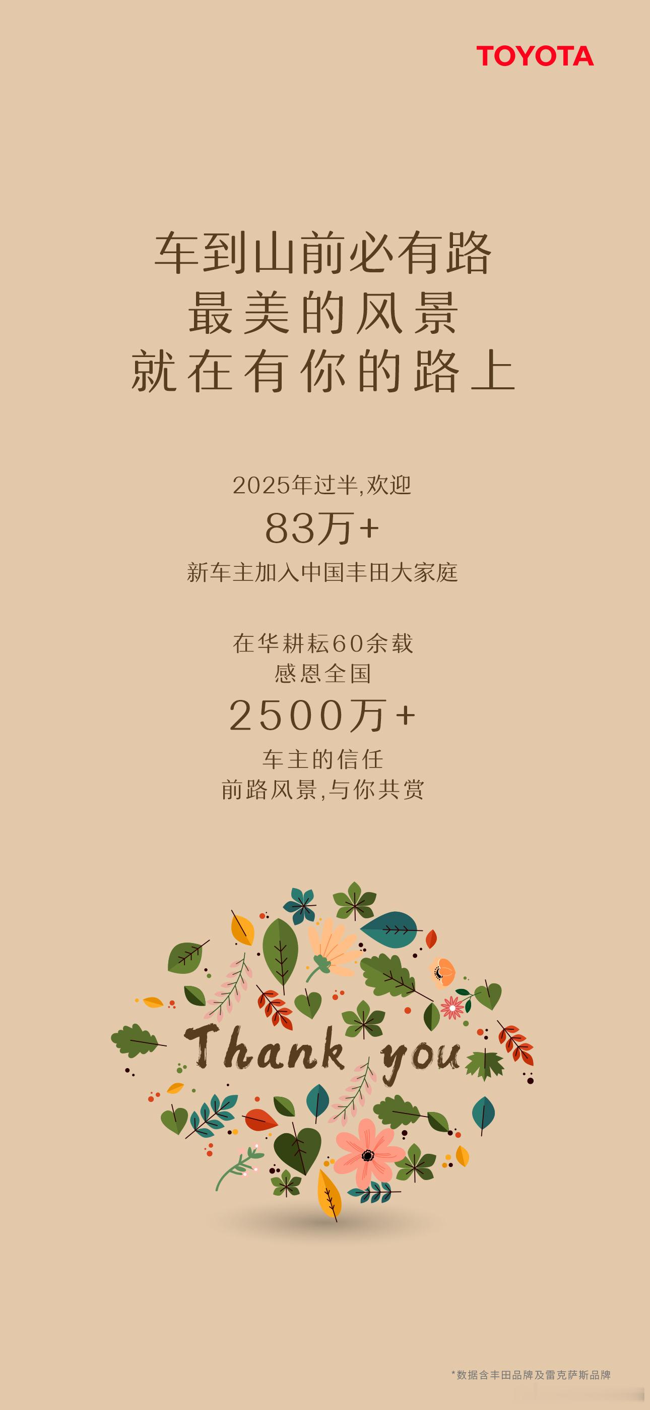 丰田行啊，上半年包括雷克萨斯品牌在内卖出了837739台～里面有我贡献的一台，是