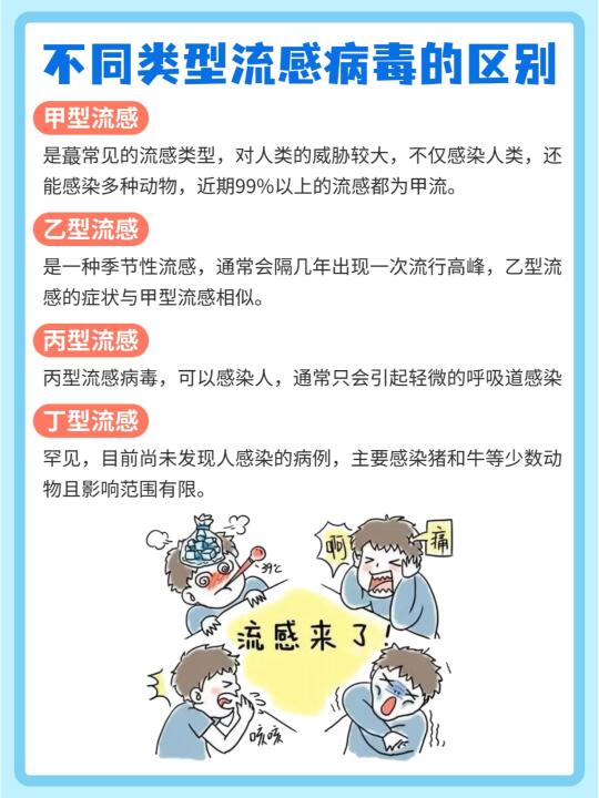 不同类型的流感病毒区别大公开💌