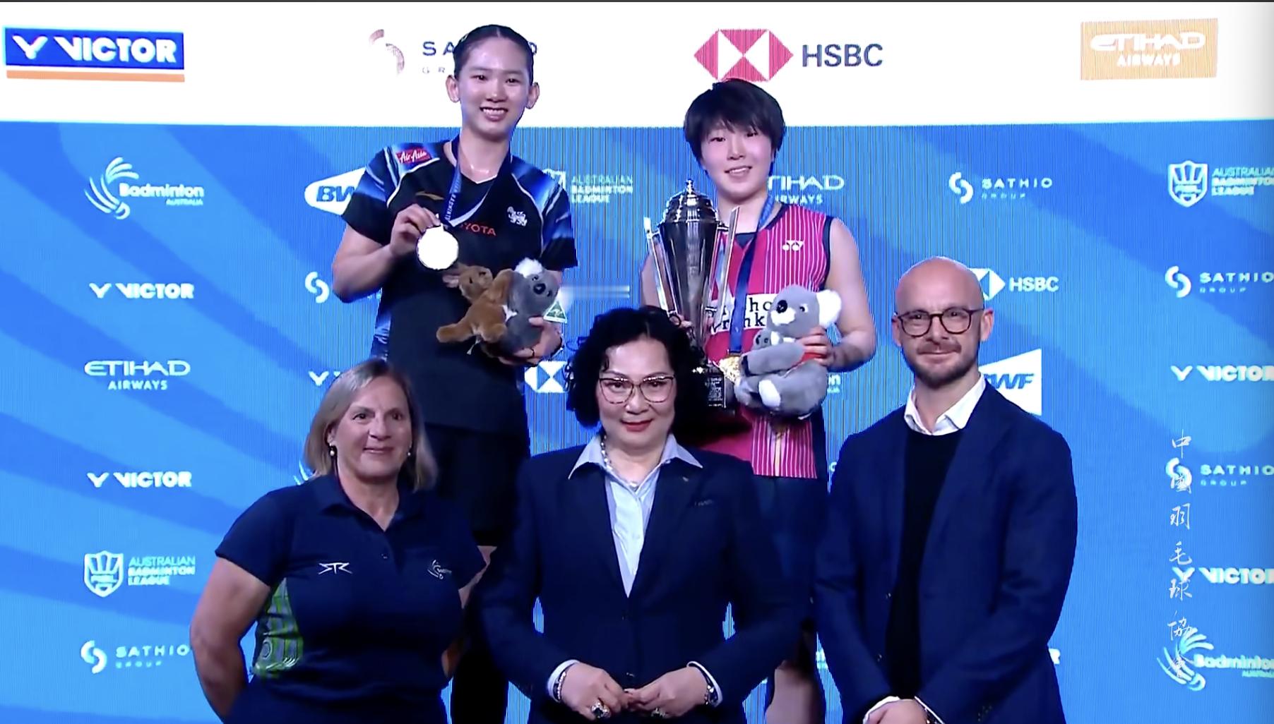 🏆女单冠军：山口茜🇯🇵🥈女单亚军：李美妙🇹🇭恭喜两位！🎉🎉🎉2