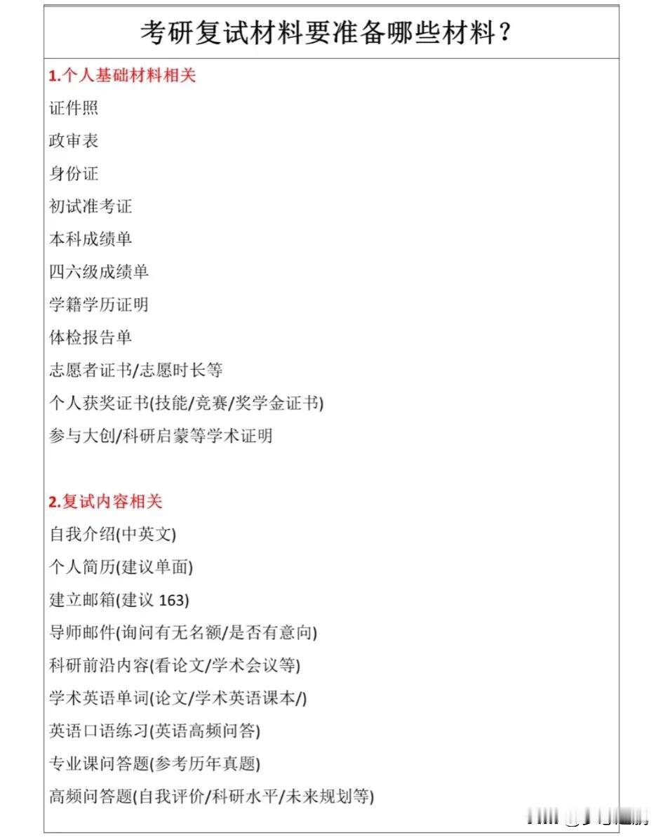 最近一直在帮表弟准备考研复试，不准备不知道，一准备吓一跳！考研复试原来要准备这么