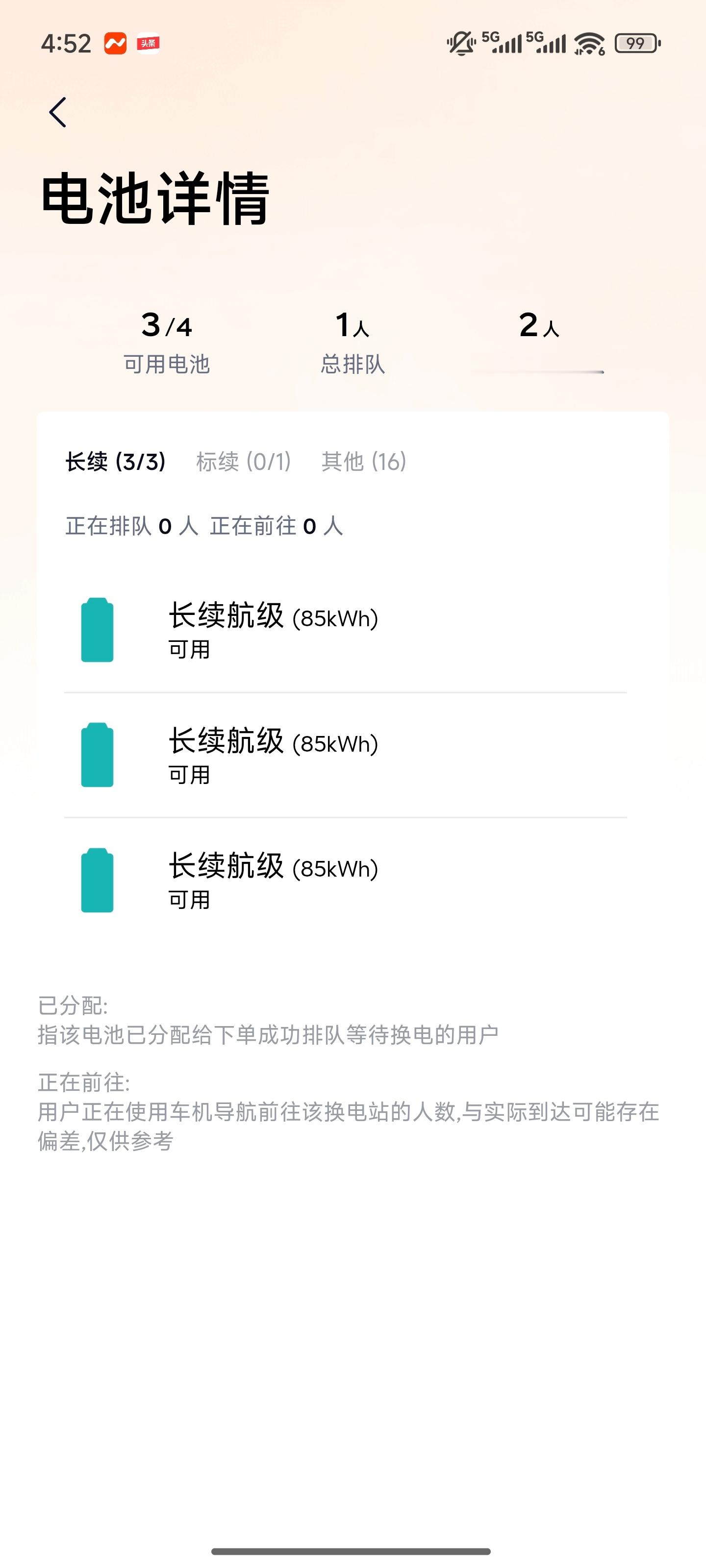 乐道 85 度电池在换电站里面也逐渐铺开了，每座站基本有 3 块左右的 85 度