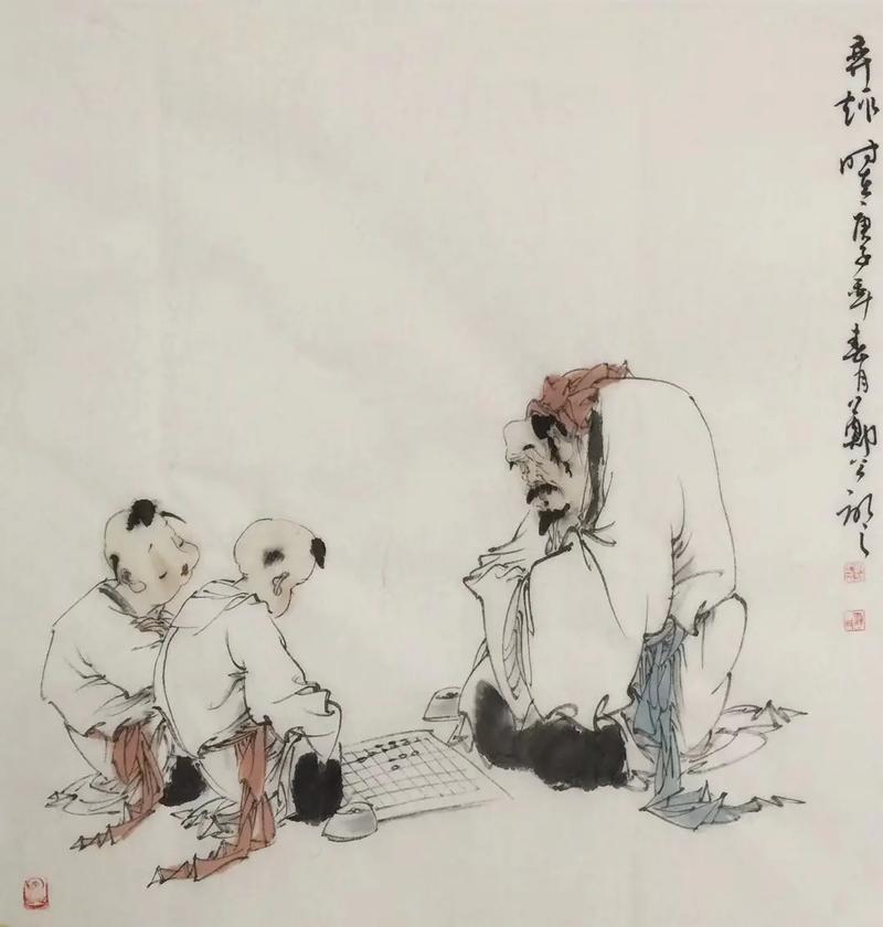 上联：爷孙对弈围城阵
下联：[比心]

网络图片/诚谢侵删