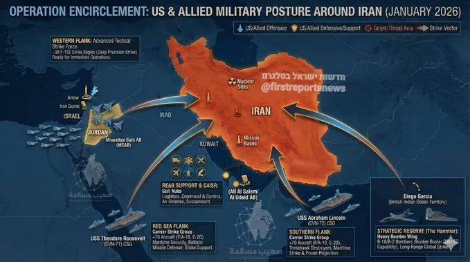 伊朗快要被美国和以色列从海陆空给完全包围了

有来自中东的美军基地、来自阿拉伯海