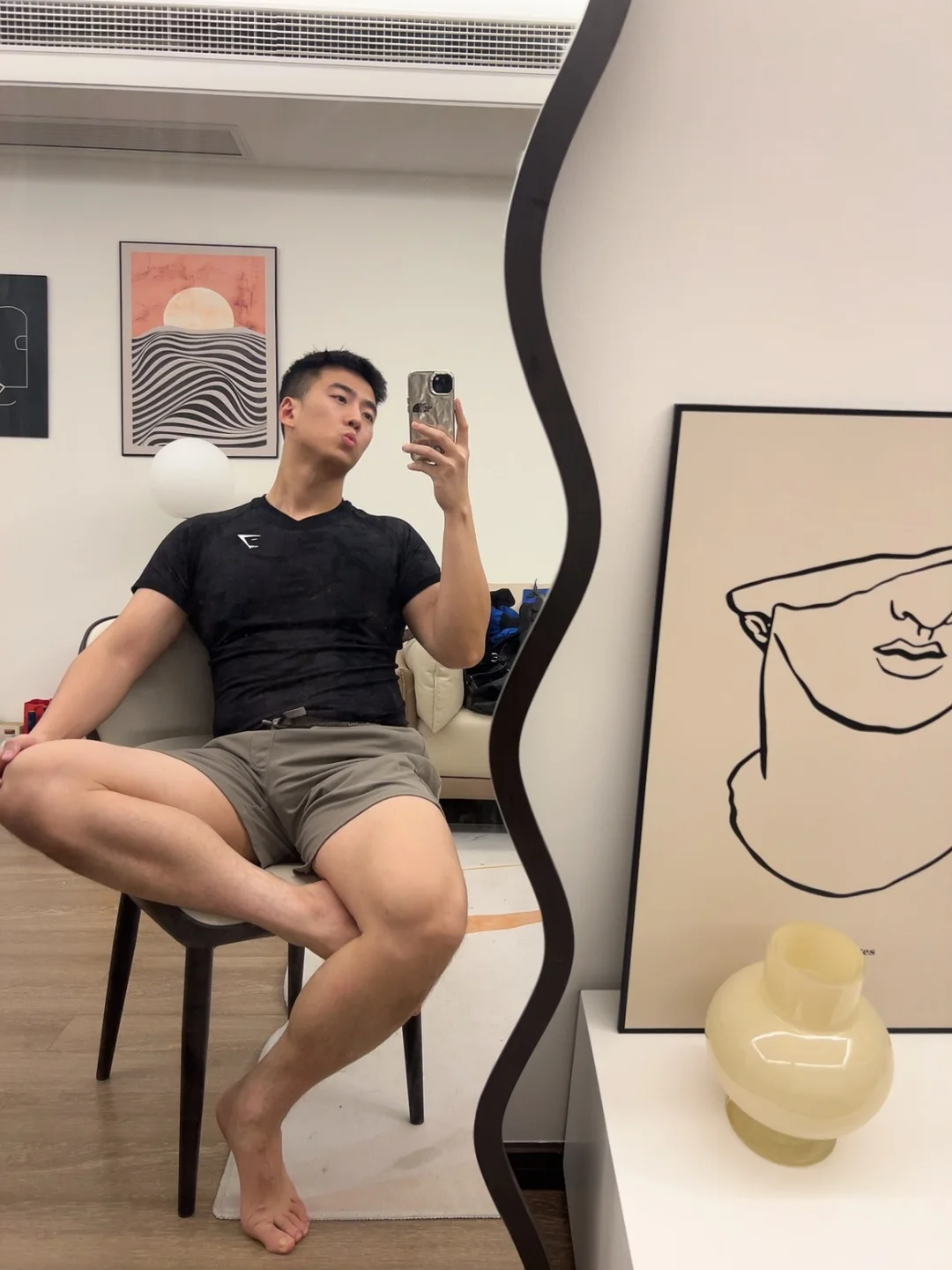 健身完摆个拍