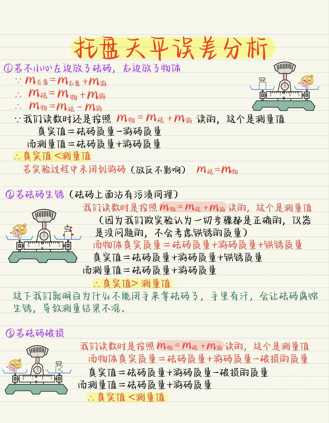 八上物理：托盘天平的误差分析