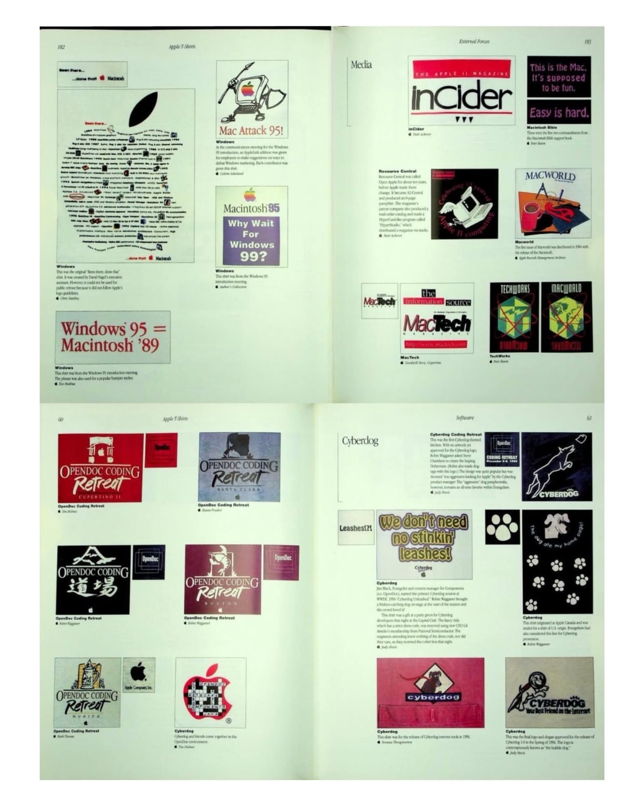 Apple T-Shirts 1977-1997苹果公司拥有悠久的内部 T 恤创