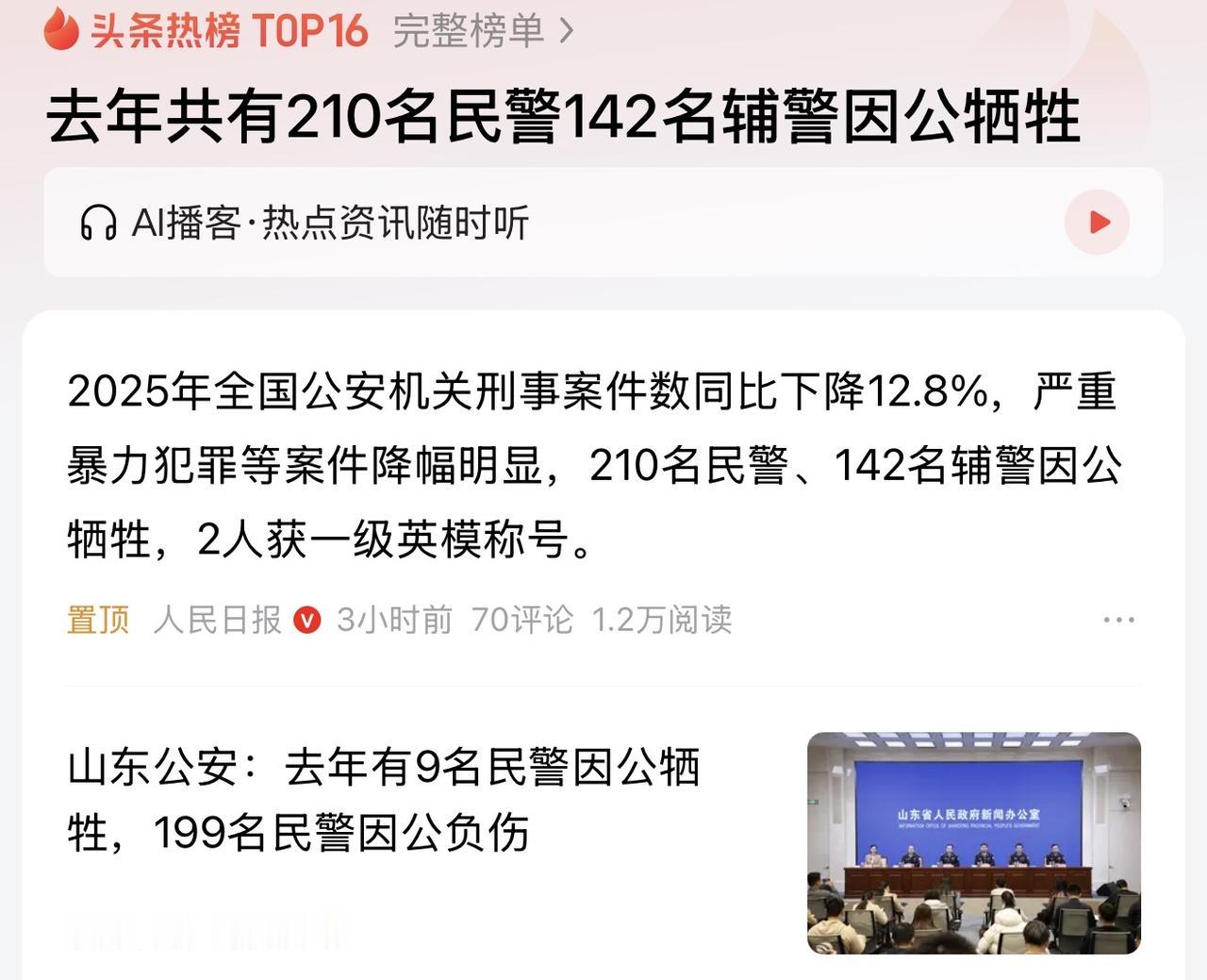 人民警察作为和平年代牺牲最多的群体，的确值得所有人为他们的付出点赞鼓掌。
   