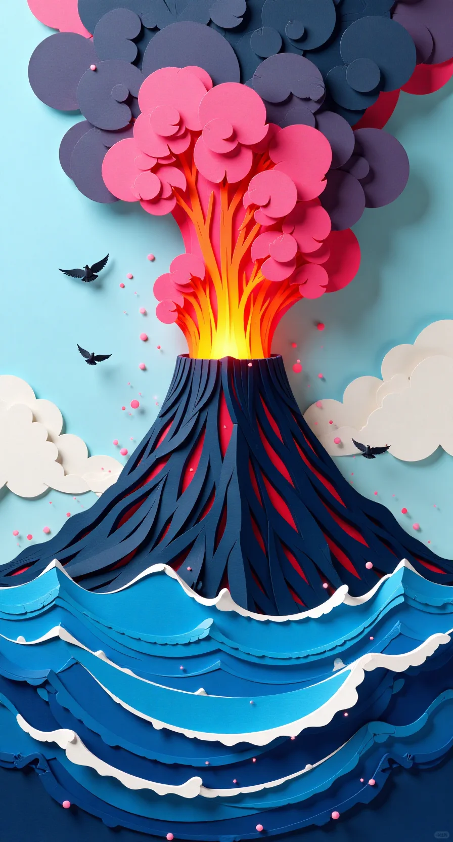 剪纸火山🌋
