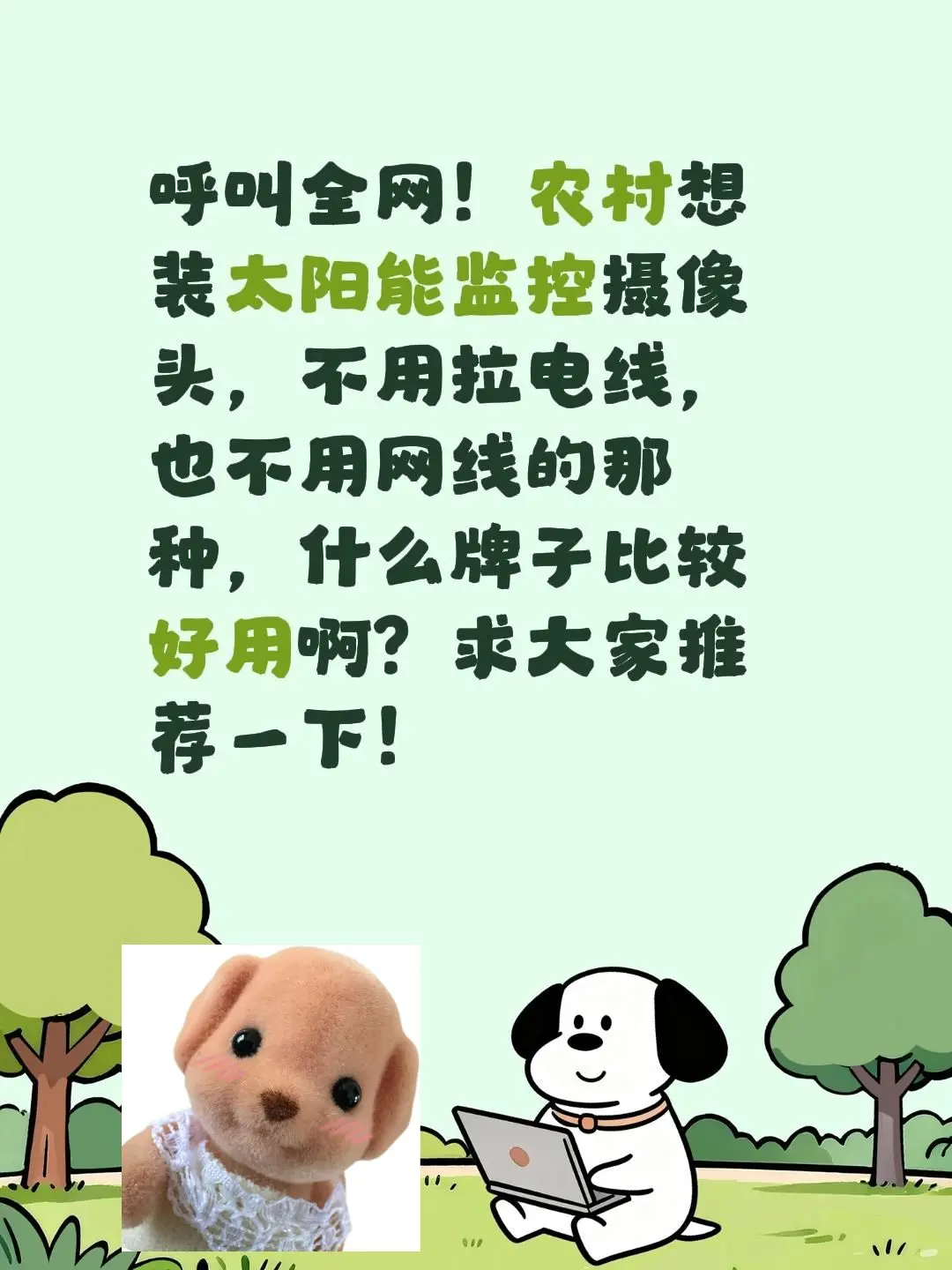 呼叫全网！农村想装太阳能监控摄像头，不用拉电线，也不用网线的那种，什么...
