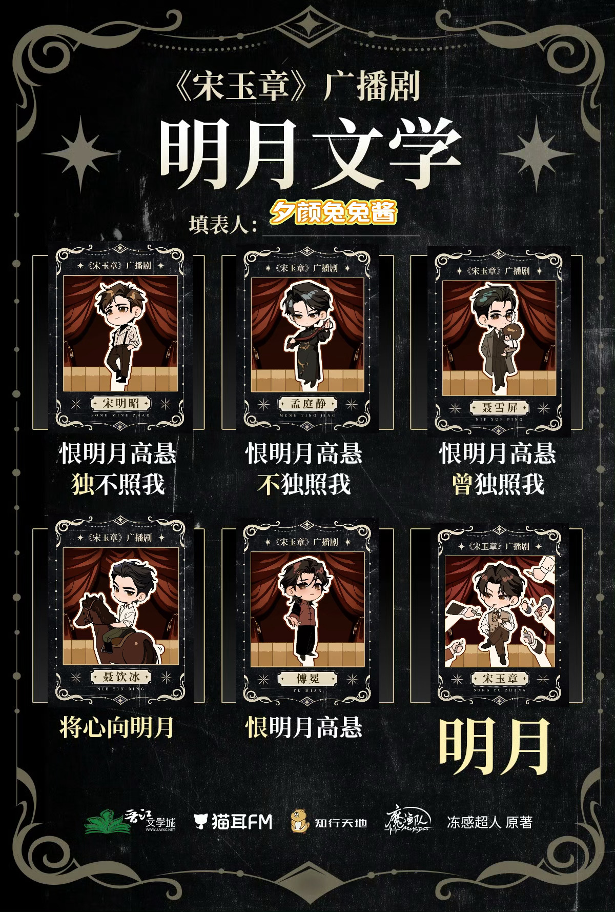 宋玉章广播剧  真的很难写！！整篇文每一条线的感情浓度其实都太高了太高了！！我觉