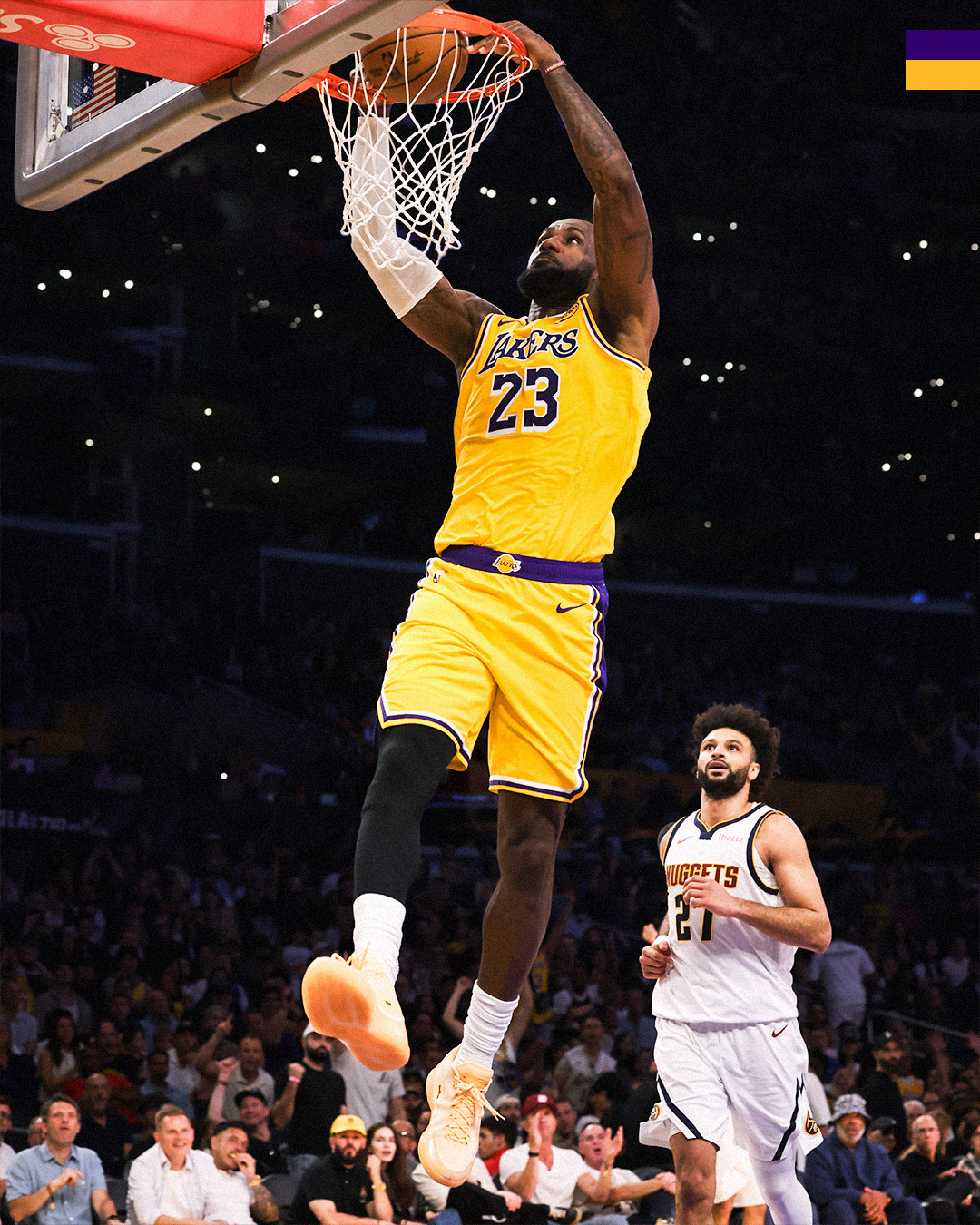 全场比赛结束，湖人127-125绝杀掘金，加时赛绝杀！！！詹姆斯17分6篮板5助