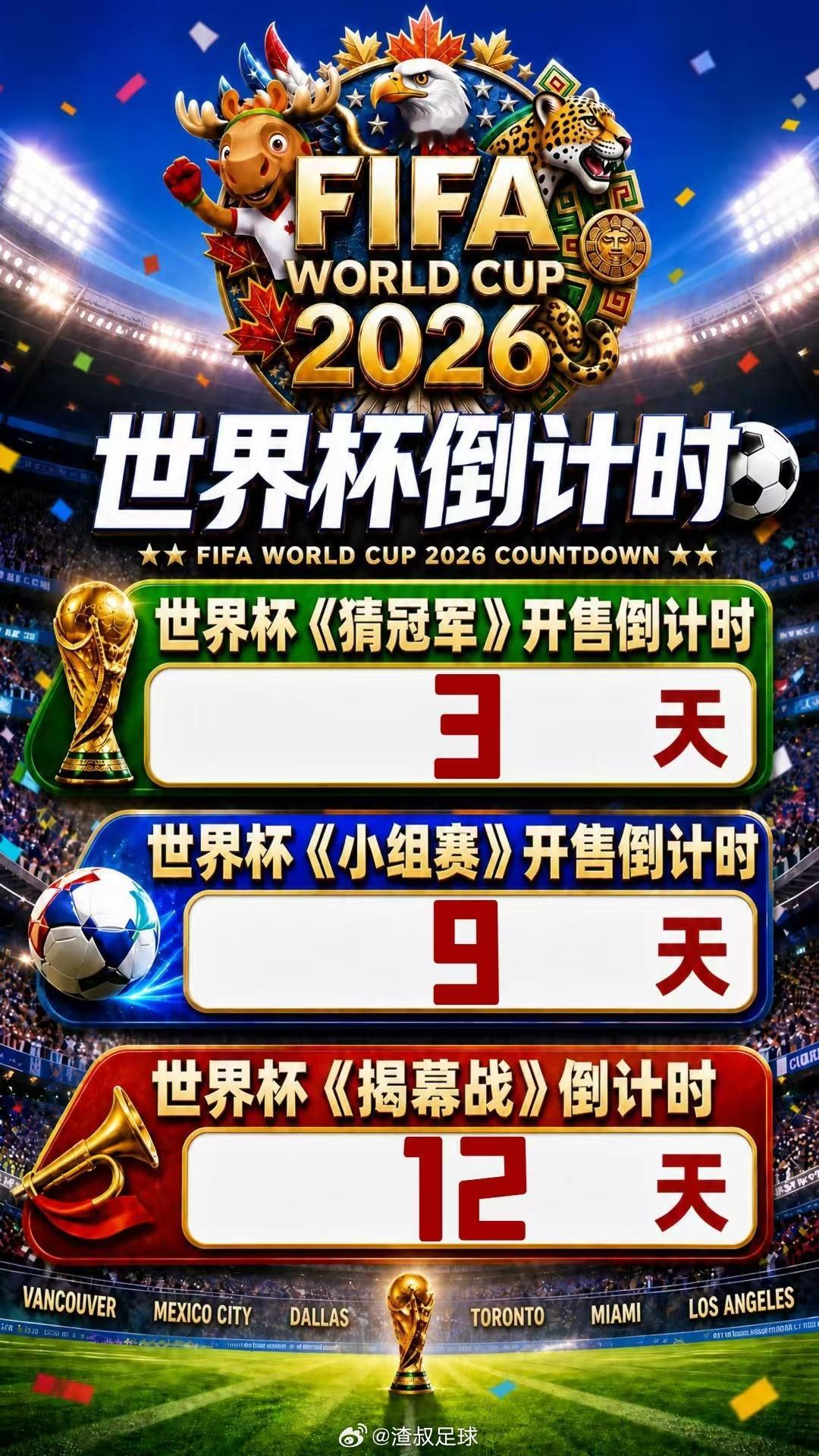 世界杯越来越近了！ 