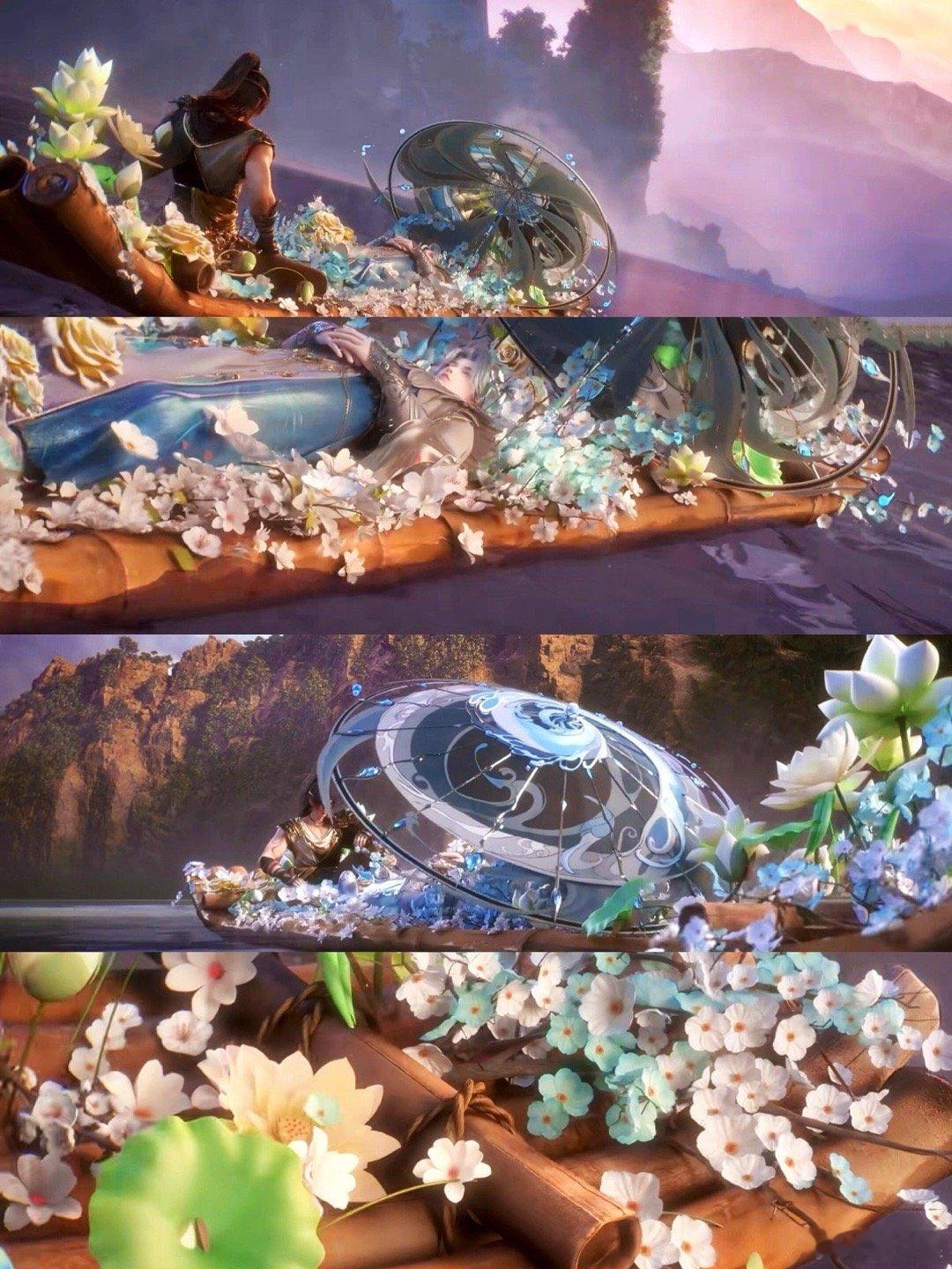 国漫烟花又有名场面了 漫天烟火映照着少年身影，江离与有莘不破相视一笑，将宿命与温