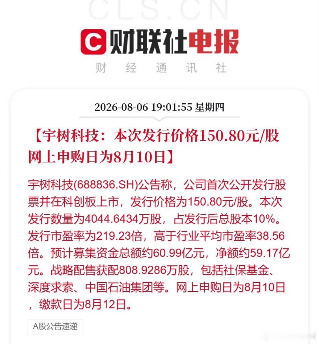 宇树科技发行价150.8元感觉中签宇树科技的又要财富自由一波
