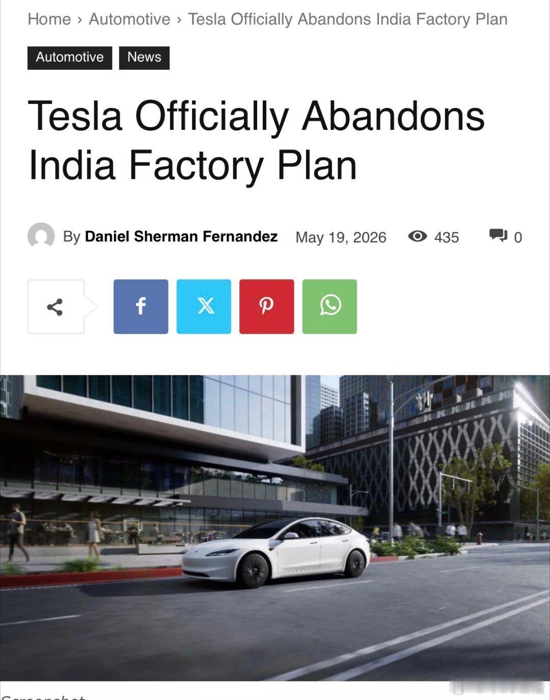 好消息！特斯拉决定放弃在印度建厂首先是印度严重缺乏新能源汽车的配套产业链，根本没