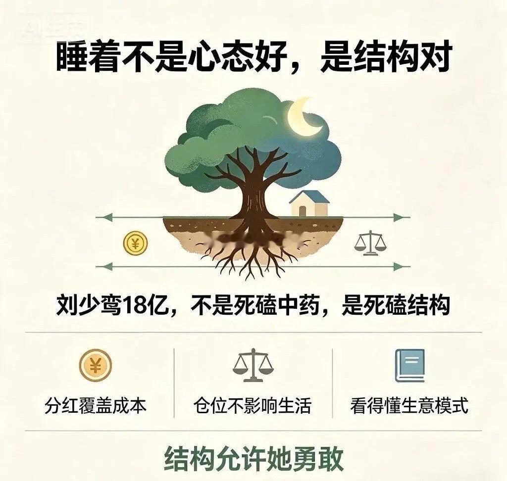 刘少鸾18亿的真相：不是死磕中药，是死磕投资结构。“睡着”不是心态好，是结构对。