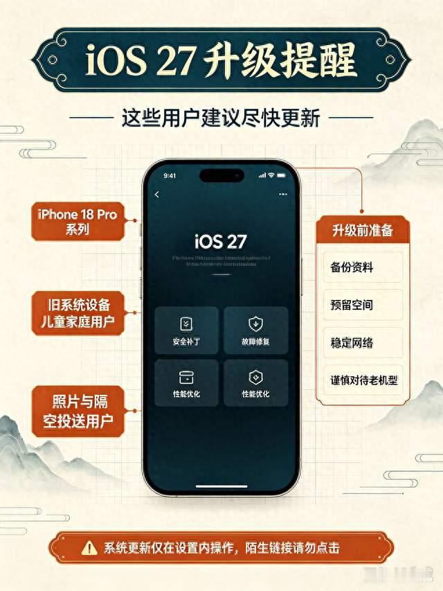 苹果罕见通知，要求这些用户立即升级到 iOS 27 最新系统！