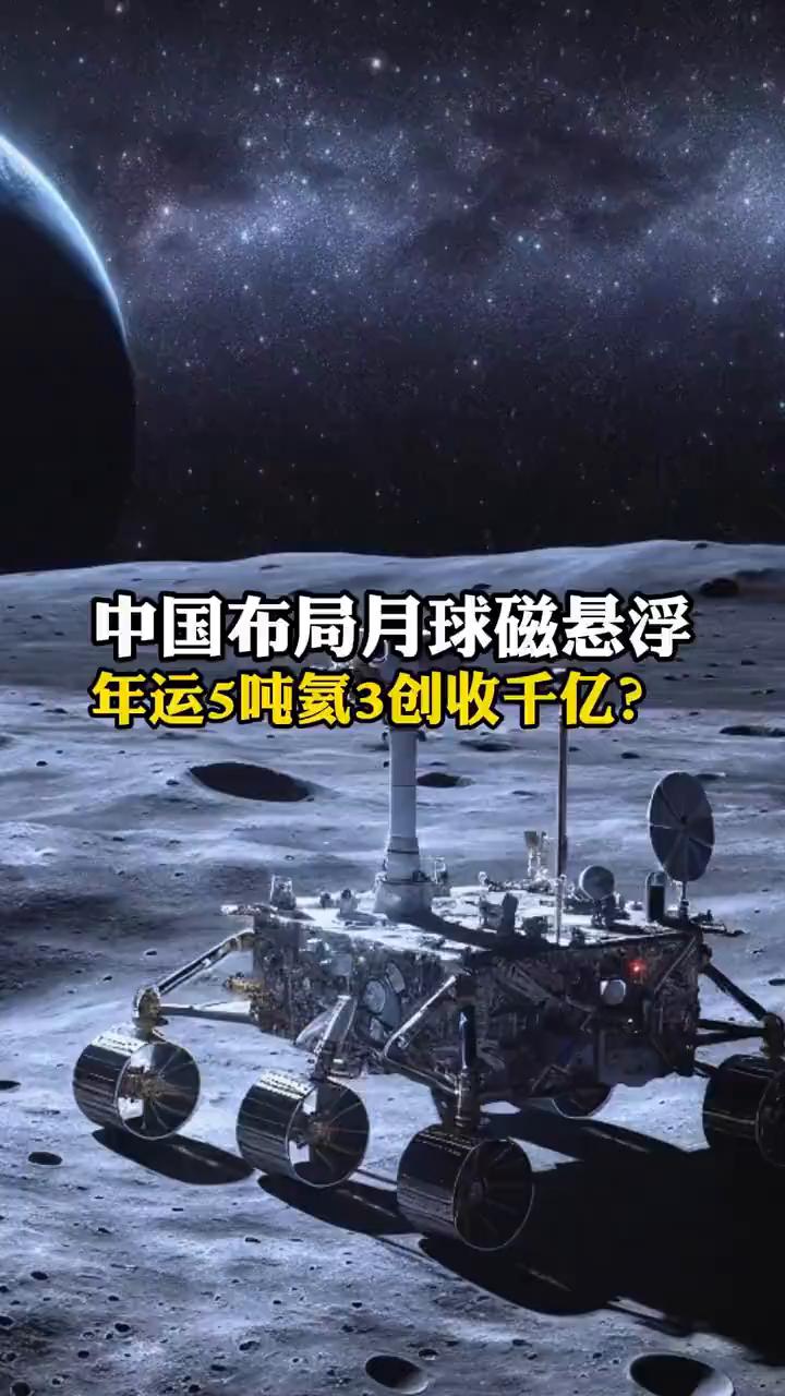 中国布局月球磁悬浮，年运5吨氦3创收千亿？航天大突破！
中国布局月球磁悬浮，你有