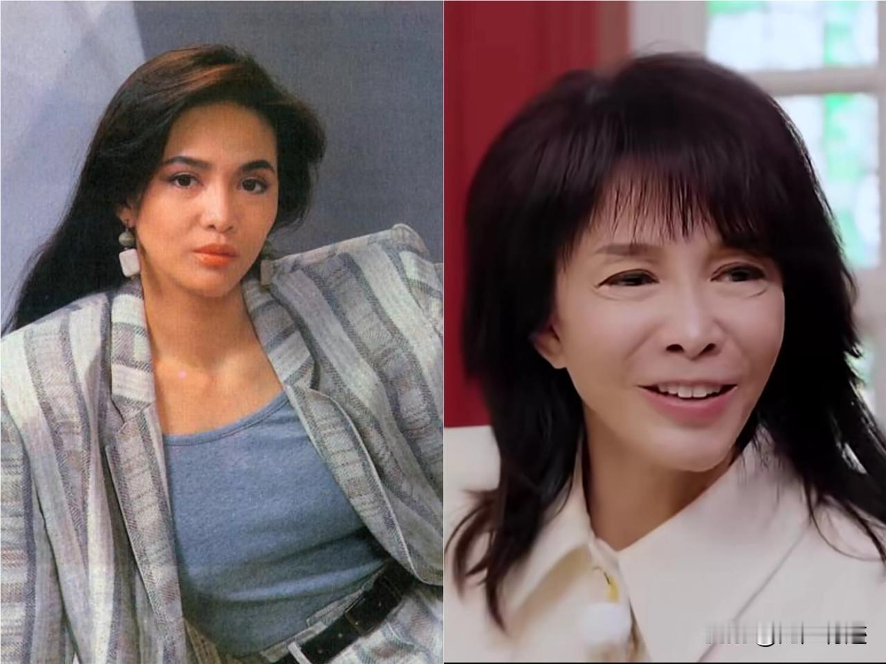 66岁的郑裕玲变成这样了，好不习惯的一张脸，笑起来很变扭，这是遭到整容的反噬了吧