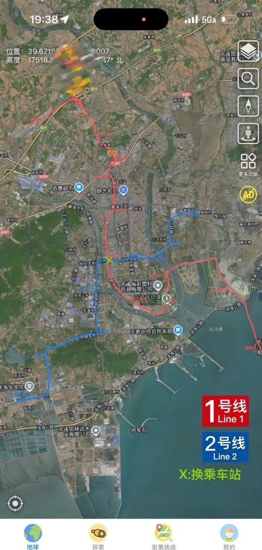 大连庄河地铁线路设计图
自行设计的大连庄河地铁线路设计图，仅供娱乐参考辽宁 大连