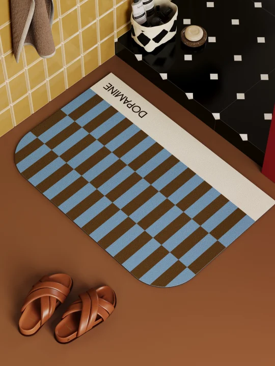 包豪斯地垫🔵蓝调复古感浴室布置