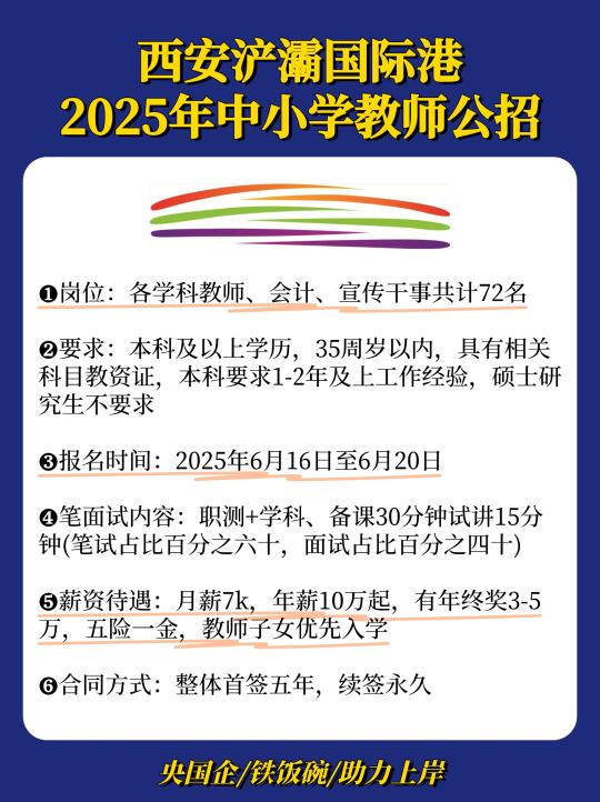 西安浐灞国际港2025年中小学教师招72人