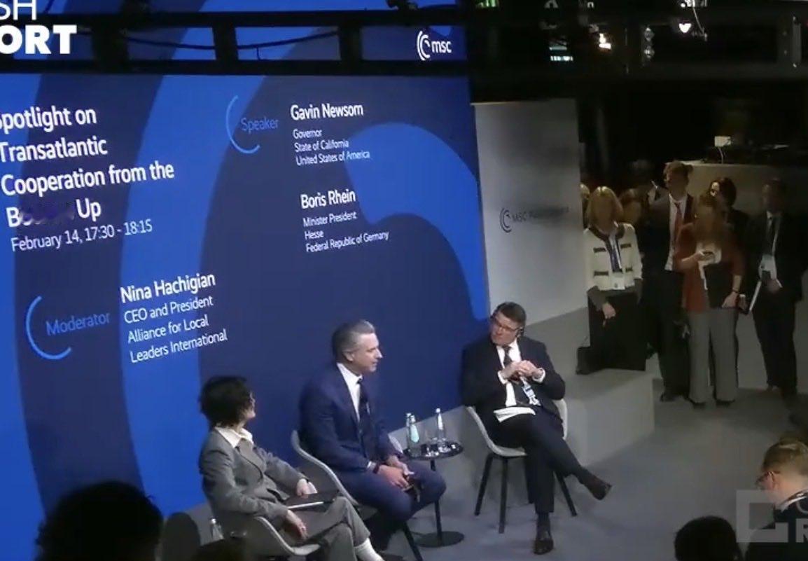 加州州长加文·纽森在2026年慕尼黑安全会议上猛批特朗普，称其为“美国历史上最腐