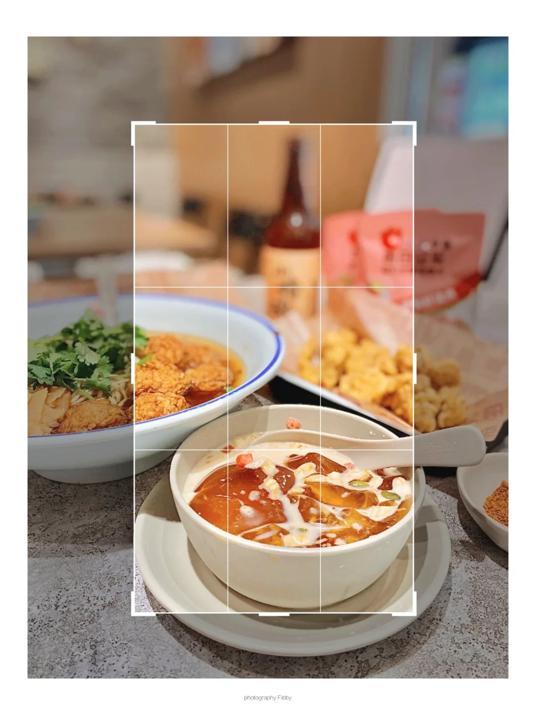 探店这么构图➕滤镜秒变食欲感美食氛围海报