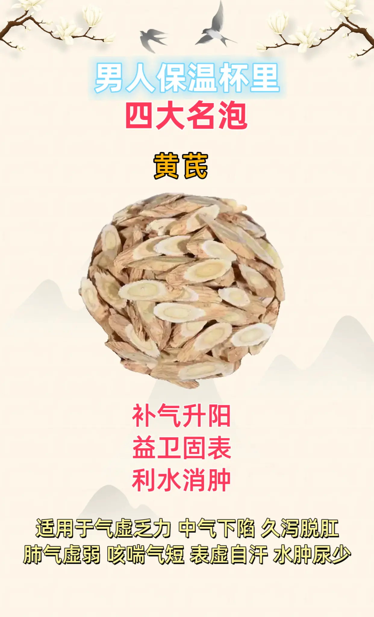 保温杯里四大名泡。