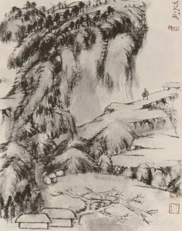 朱耷的山水画艺术，精彩之作多为小品。其无论章法、构图、笔墨还是意境，都精妙绝伦，